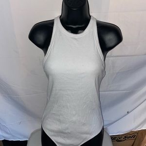 Abercrombie white high neck body suit tank size M